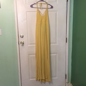 *donating 1/5* Yellow halter maxi with detail